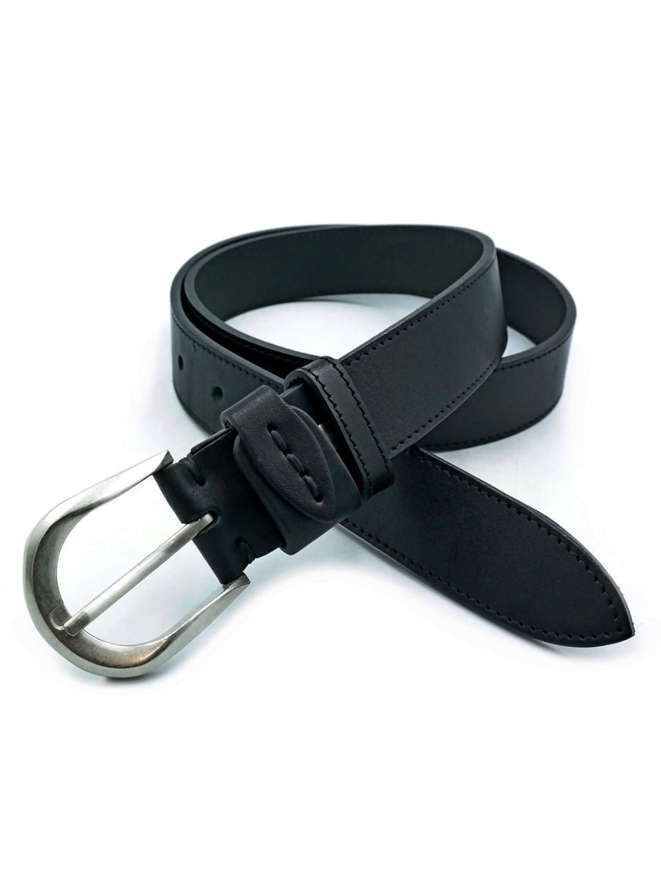 Ремень женский Weatro кожаный 3,3х105-120 см Черный (zhin-itly-33k-0070)