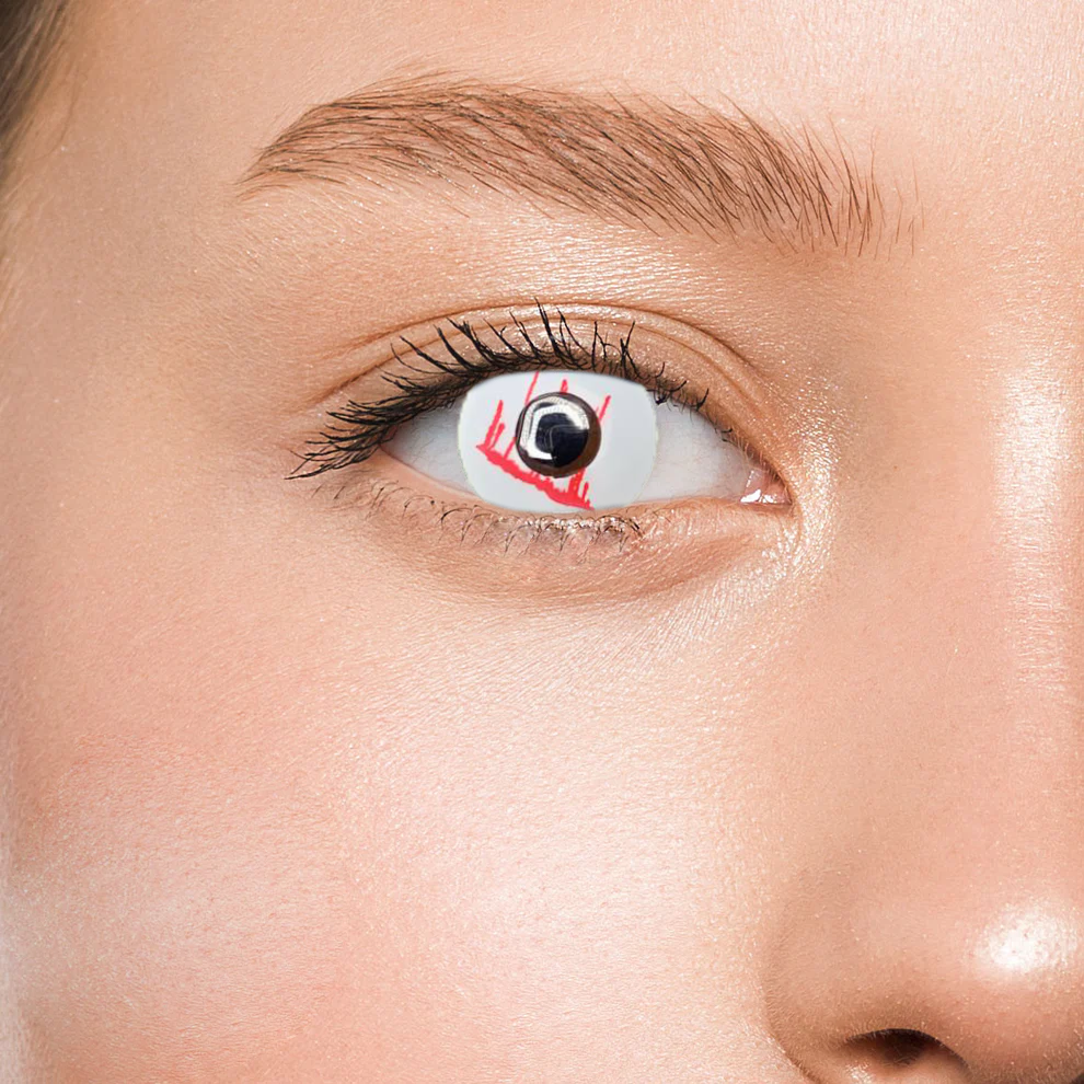 Контактные линзы белые Elite Lens Порез +0,00 14,5 мм 2 шт. Белый (25906695)