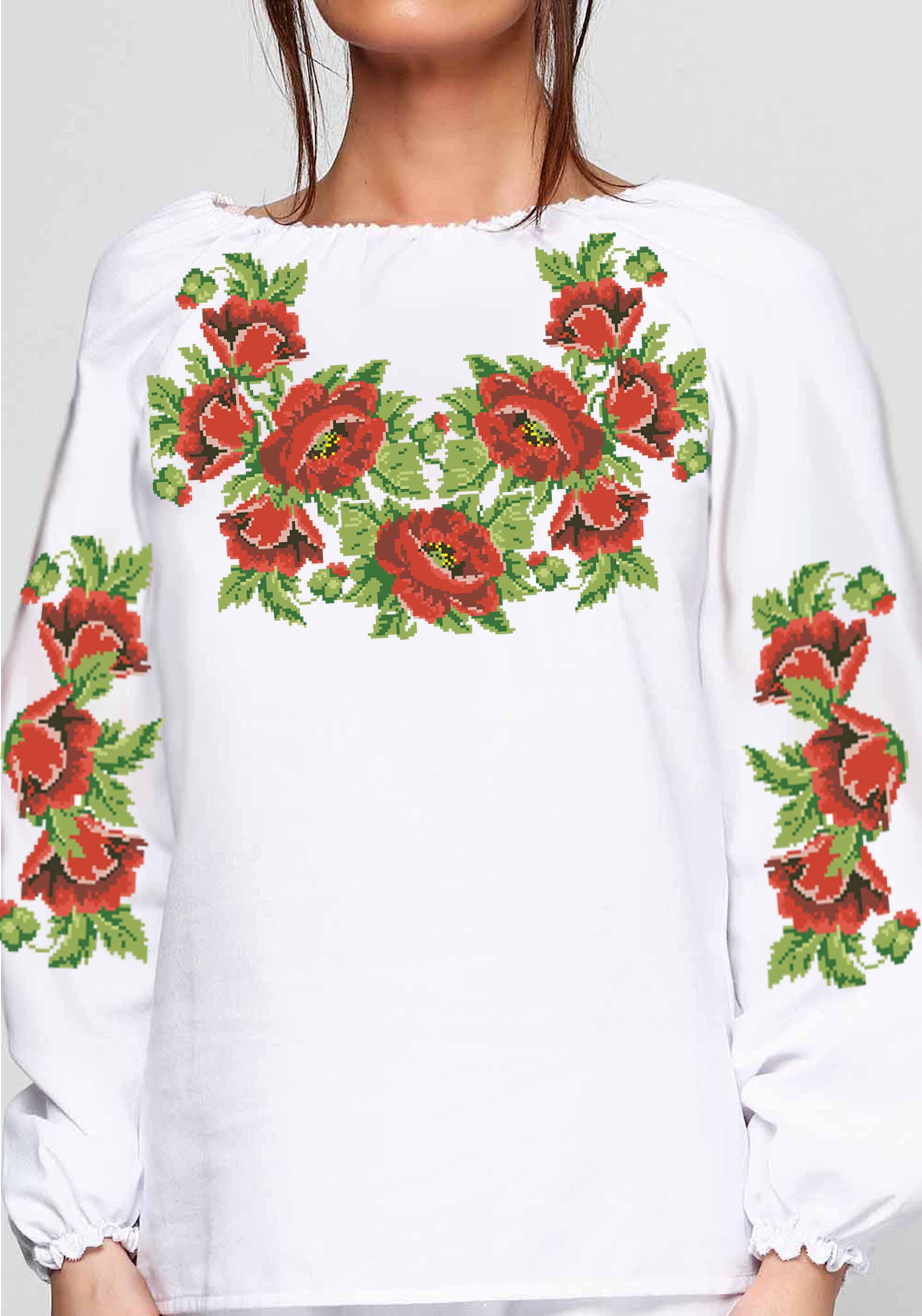 Заготовка для вышивки нитями или бисером рубашка СЖ-367 домотканое полотно