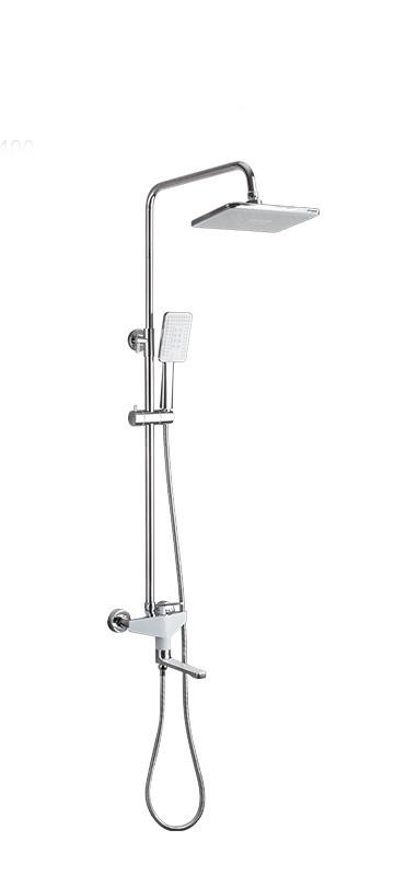 Душова система Frap H58 F2458 поворотний вилив-перемикач на лійку/душ 3 режими Білий/Хром Душова система Frap H58 F2458 поворотний вилив-перемикач на лійку/душ 3 режими Білий/Хром