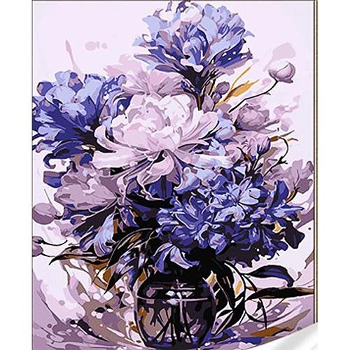 Картина по номерам Strateg Премиум Очаровательные цветы с лаком и уровнем 30x40 см (Str-SS1018)