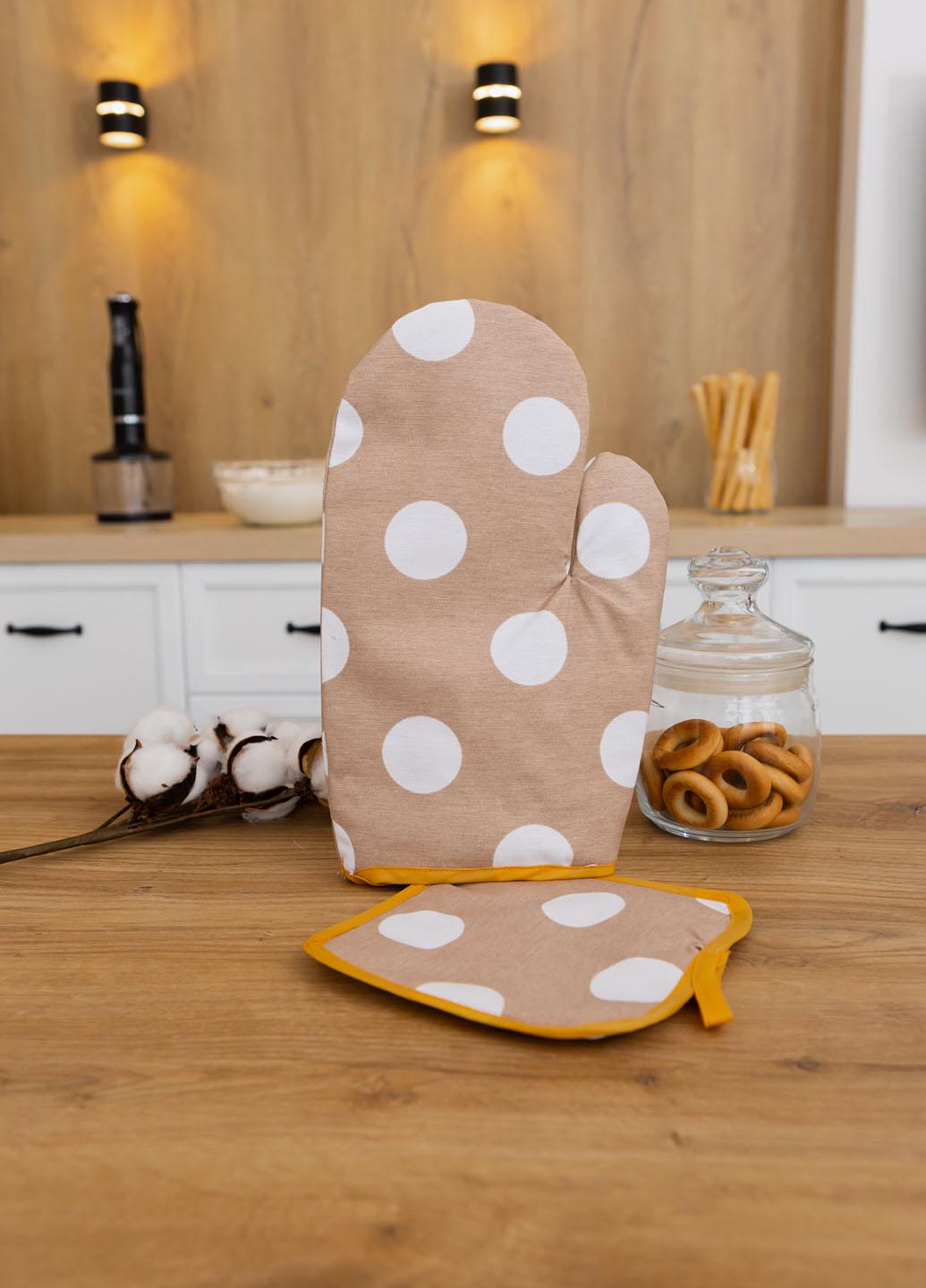 Набор варежка и прихватка водоотталкивающие Большой горошек (вгбрпв) - фото 3