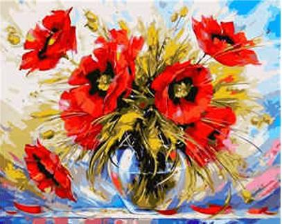 Набор для росписи по номерам Strateg Маковей натюрморт 40х50 см (VA-1732-mt)
