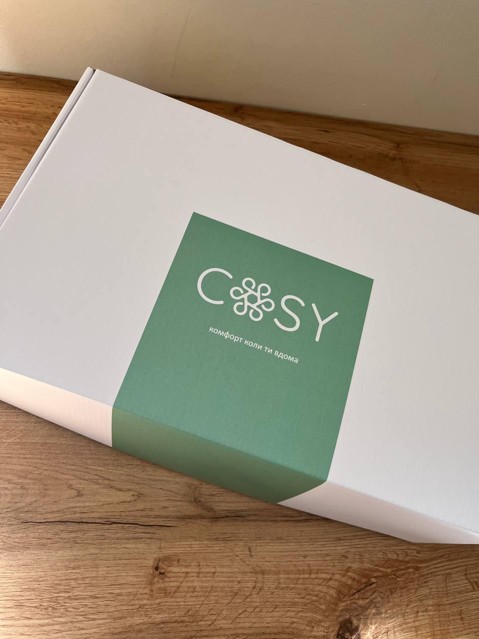 Подарочный набор мужской COSY вафельный халат с полотенцем в коробке L Бежевый (822+Cb311) - фото 8