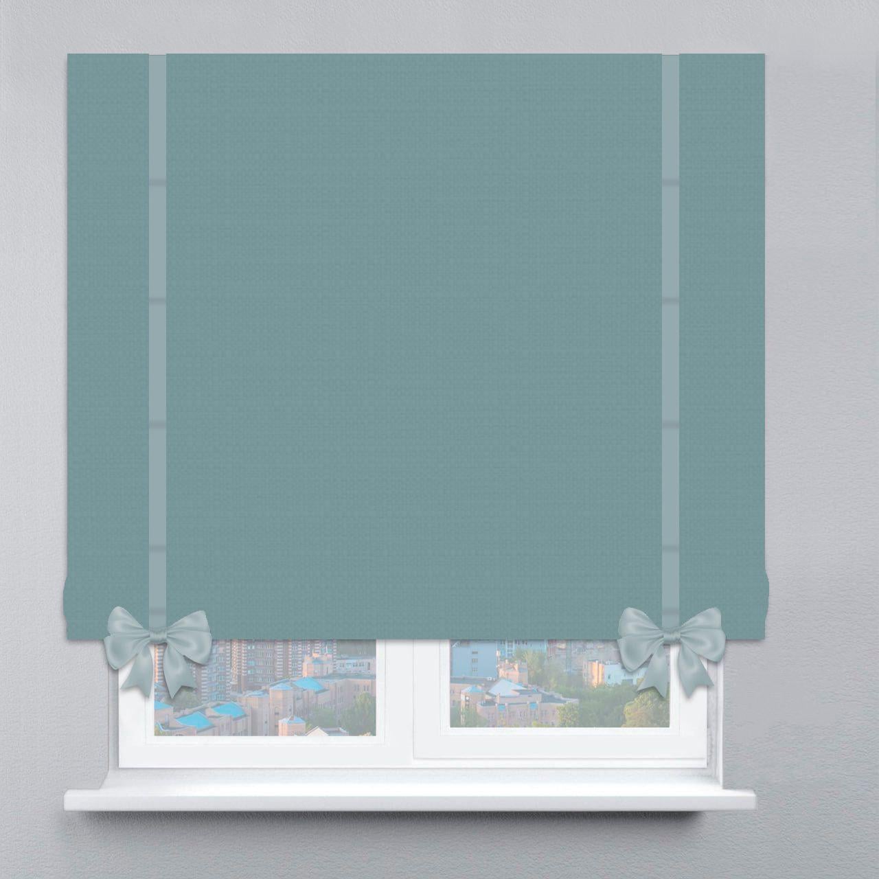 Римская штора рогожка Dimout с лентой и бантом 70х170 см Бирюзовый