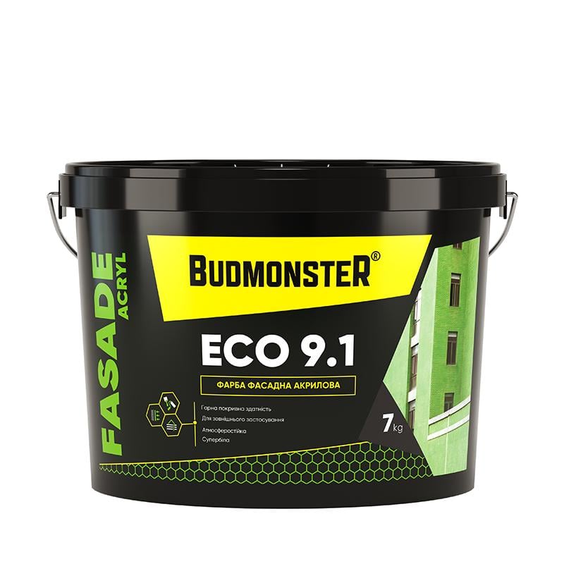 Краска фасадная акриловая BudmonsteR 9.1 FASADE ACRYL ECO 7 кг (100387)