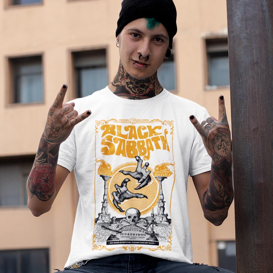 Футболка унісекс Black Sabbath Santiago Chilie Estadio National M Білий (31931928)