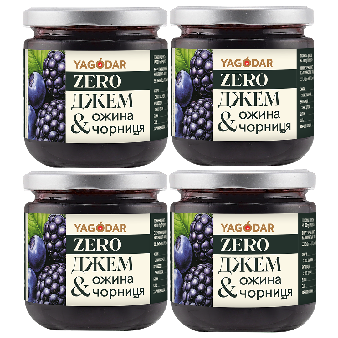Джем YAGODAR Ежевика-Черника без сахара 4 шт. (2671968713)
