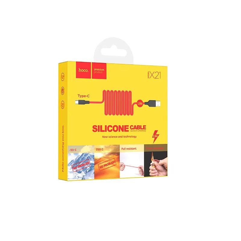 Кабель Hoco X21 Cable Quick Charge Type-C USB быстрая зарядка 1 м Красный (1962039427) - фото 2 Кабель Hoco X21 Cable Quick Charge Type-C USB быстрая зарядка 1 м Красный (1962039427) - фото 2