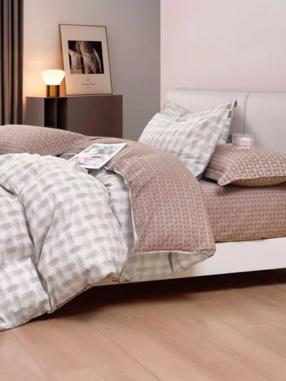 Комплект постельного белья Ideal Textile двухспальный без двухсторонняя евро Бежево-коричневый - фото 2 Комплект постельного белья Ideal Textile двухспальный без двухсторонняя евро Бежево-коричневый - фото 2