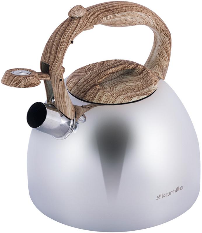 Чайник Kamille Whistling Kettle з нержавіючої сталі сатин зі свистком 2,7 л (KM-1090) - фото 2