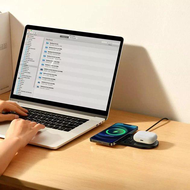 Зарядное устройство беспроводное BASEUS Digital LED Display 2in1 Wireless Charger 20W (WXSX010101) Black - фото 3 Зарядное устройство беспроводное BASEUS Digital LED Display 2in1 Wireless Charger 20W (WXSX010101) Black - фото 3