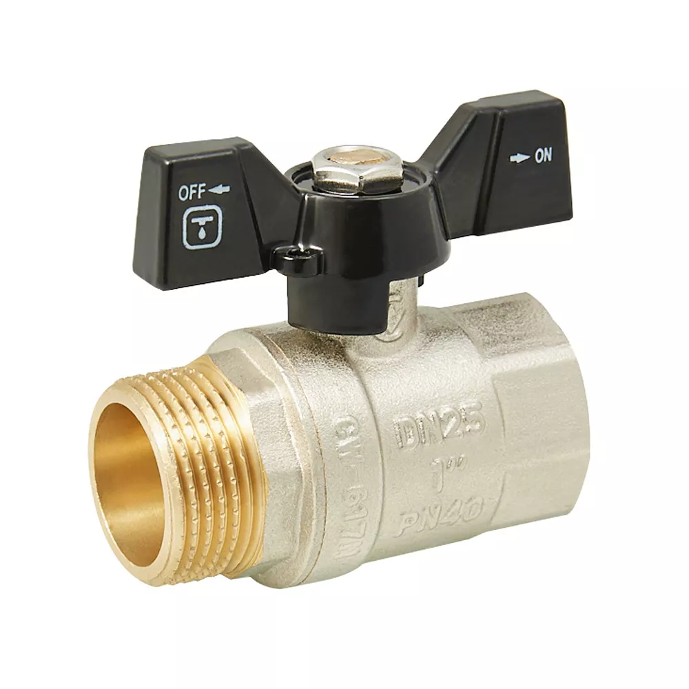 Кран шаровой ITAL PN40 1" ВЗ бабочка Никель (SQ-1046046) Кран шаровой ITAL PN40 1" ВЗ бабочка Никель (SQ-1046046)