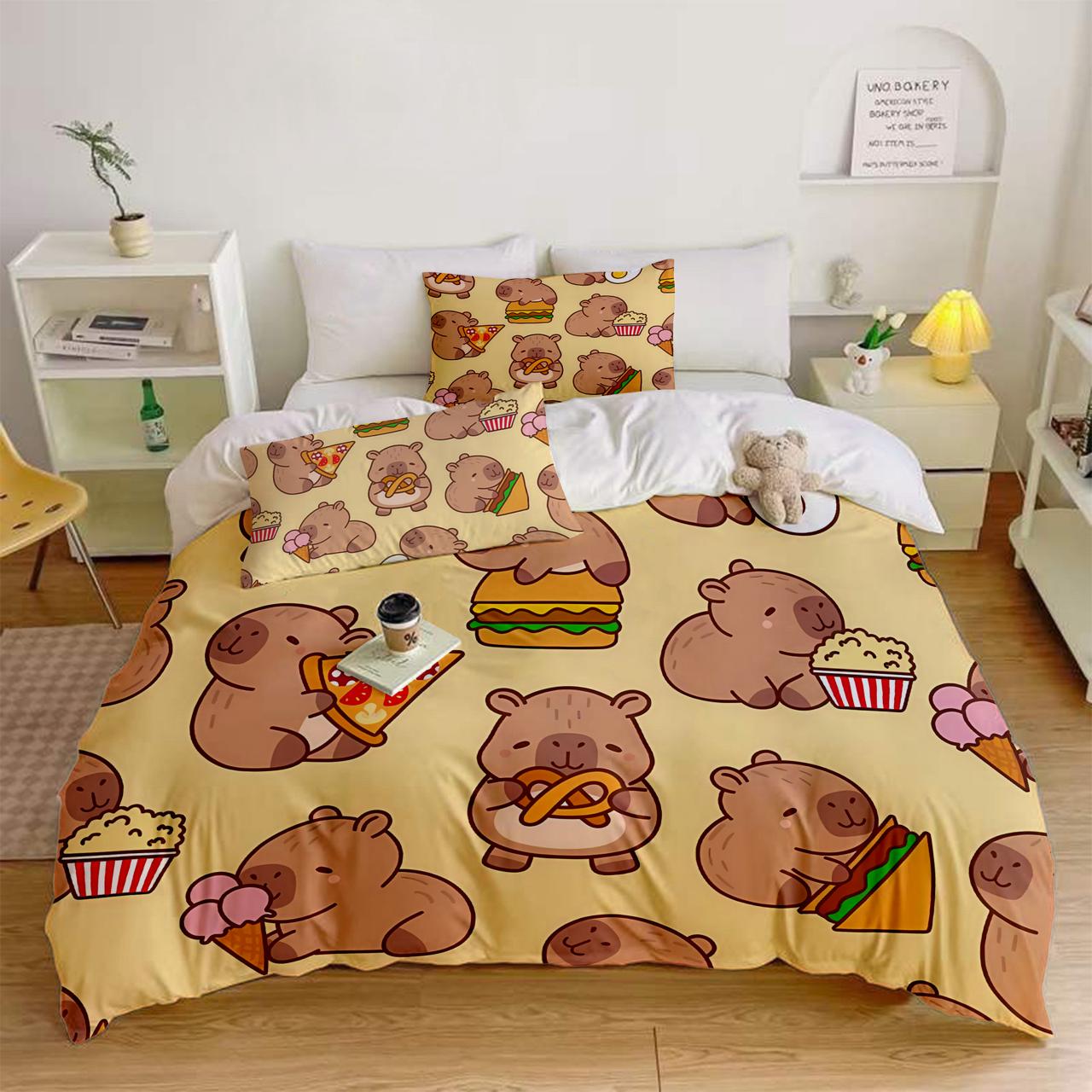 Комплект постільної білизни Капібара із мікросатину полуторний (14999_50)