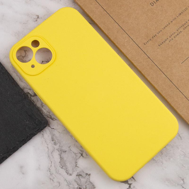 Протиударний чохол Silicone Case Full Camera Protective (AA) NL для Apple iPhone 15 Plus (6.7") Жовтий / Yellow - фото 5