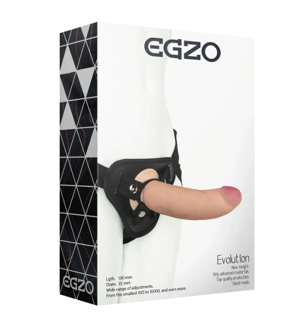 Страпон EGZO Evolution STR001 с насадкой из киберкожи ( 38131762)