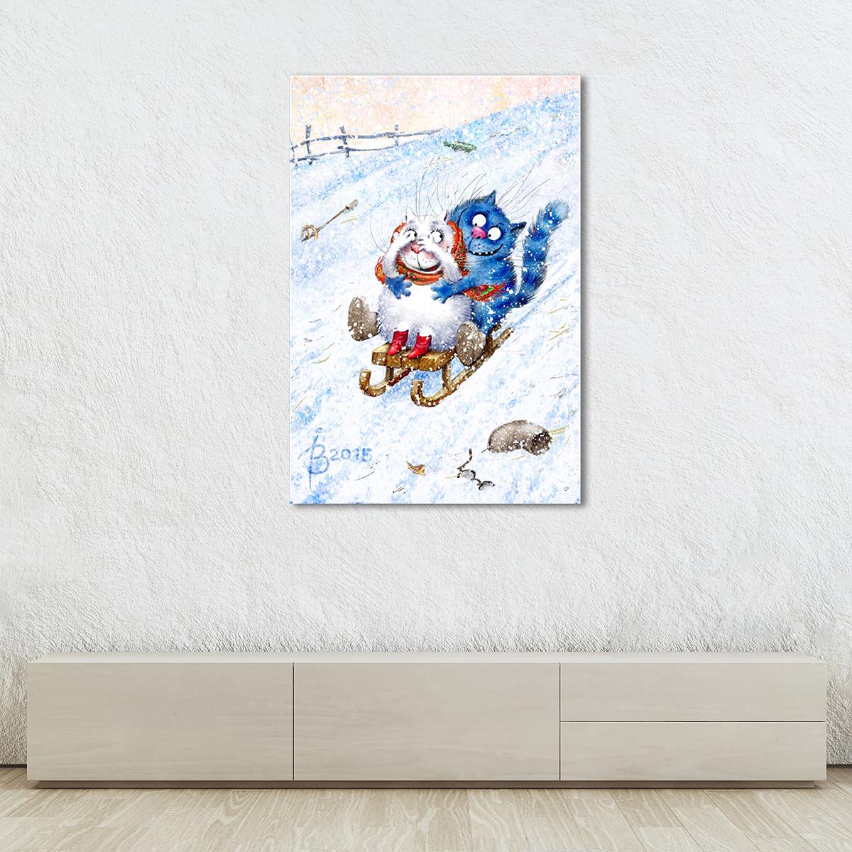 Модульная картина Скатиться с горки с любимой 1 модуль 50x75 см