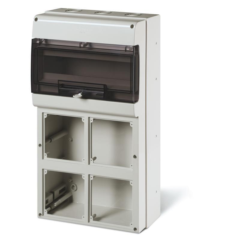 Корпус ДКС Quadro 16 модулей 4 поста основание 136х125 мм IP66 328x550x140 мм Серый (DIS6725416)