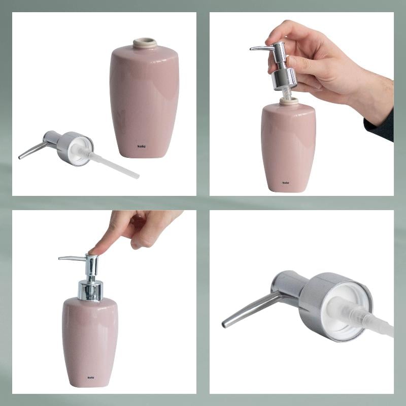 Дозатор для жидкого мыла Kela Lindano 400 мл Розовый (20333) - фото 6 Дозатор для жидкого мыла Kela Lindano 400 мл Розовый (20333) - фото 6