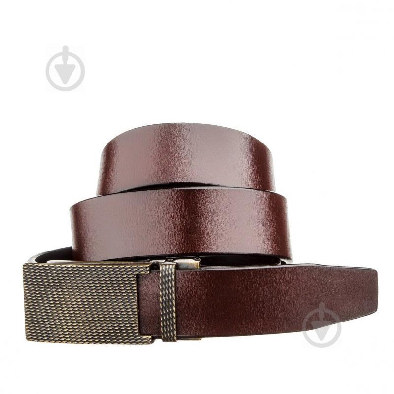 Оригинальный мужской ремень с автоматической латунной пряжкой Vintage 20214 Коричневый