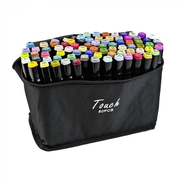 Набір скетч маркерів двосторонні Kayfovo MA-12 для малювання маркери з чохлом 80 шт. (28922)