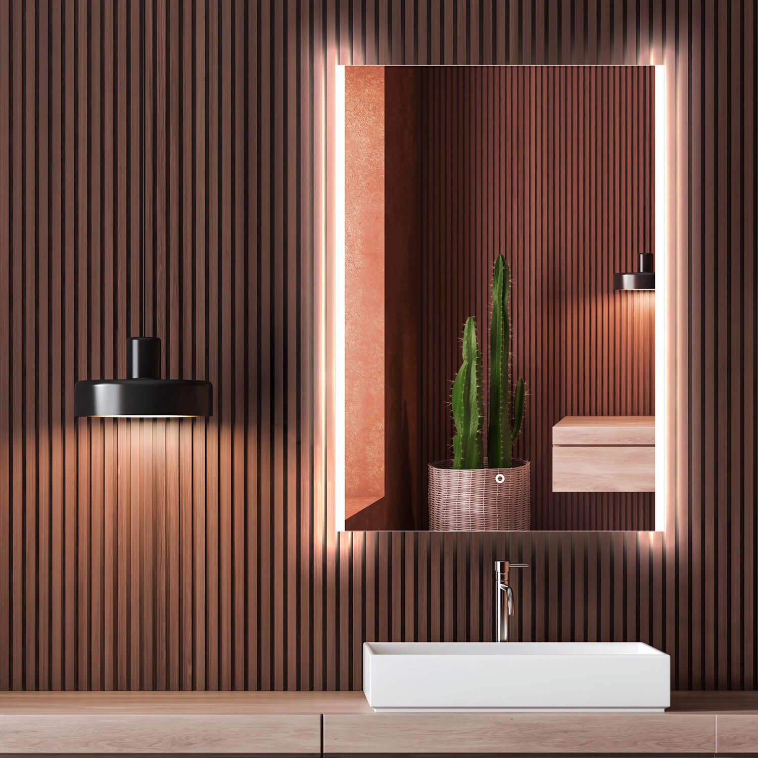 Зеркало Dim Dzerkal HOLLO с LED-подсветкой и сенсорным управлением 50х70 см (10234)