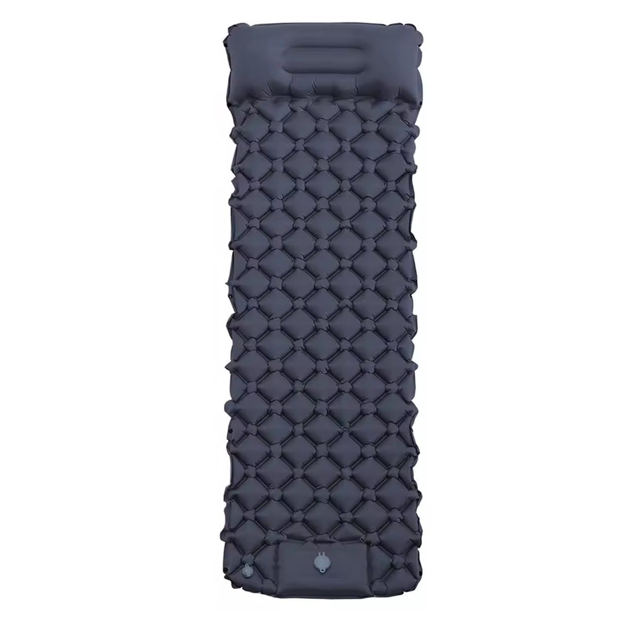 Матрас надувной туристический Sleeping Pad с подушкой м встроенным насосом 190х60см Black (3_04751)