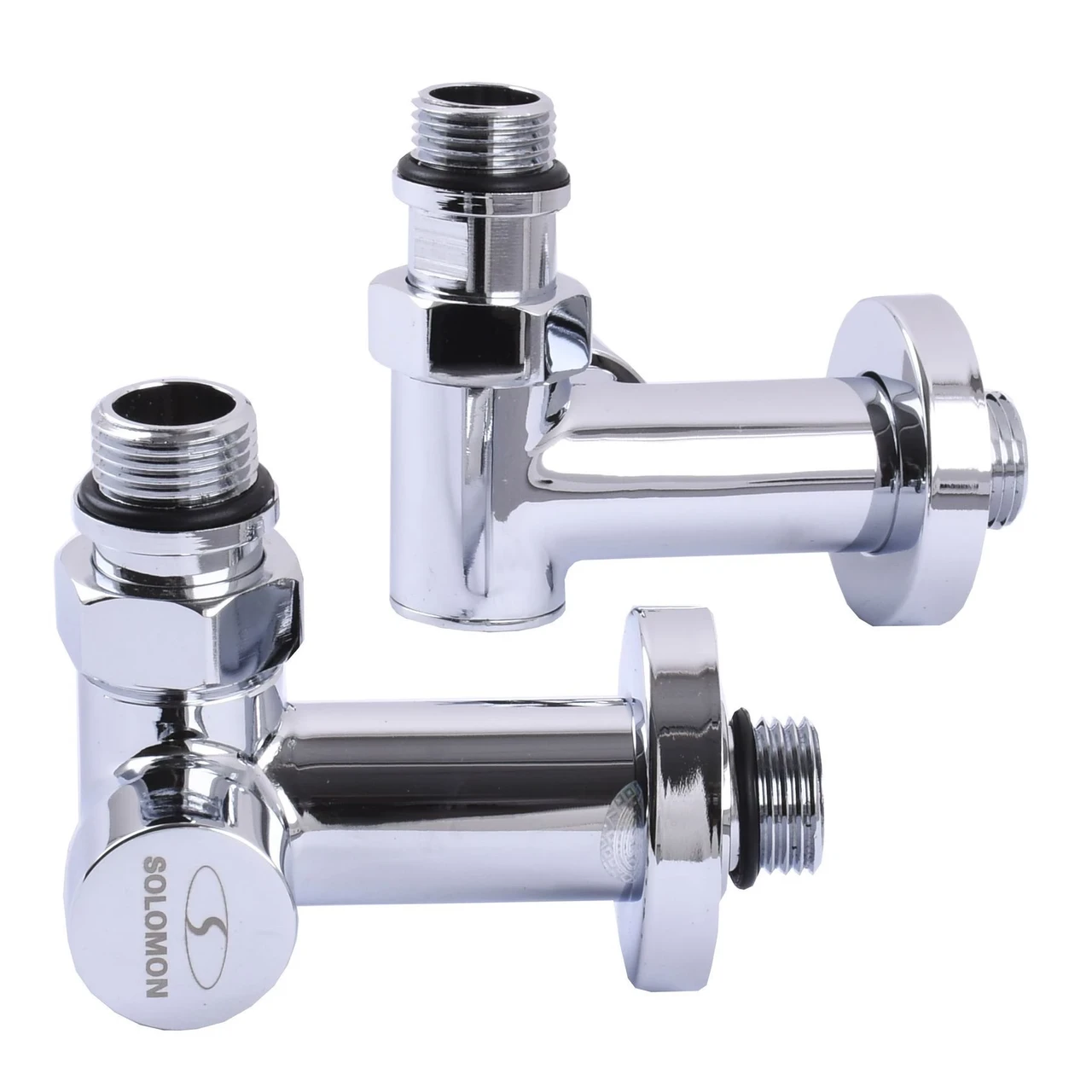 Комплект кранов вентильных угловых с американкой Solomon LUX 1/2" 7777_TEN Chrom (1200000155) - фото 2 Комплект кранов вентильных угловых с американкой Solomon LUX 1/2" 7777_TEN Chrom (1200000155) - фото 2