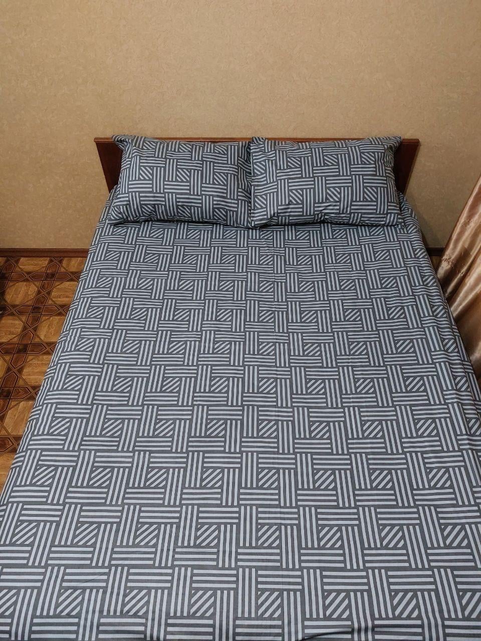 Простынь на резинке бязь 200х180х20 наволочки 2х50х70 см Серый (Д-les-rezinka-003-03 50х70)