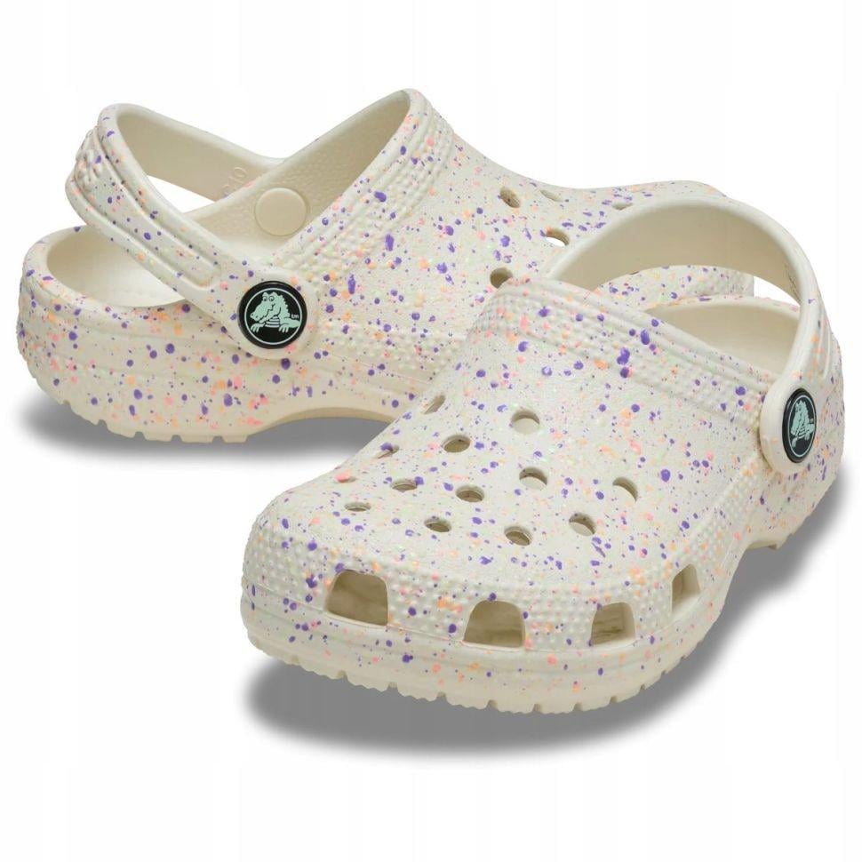 Крокси для дівчинки люмінесцентні Crocs Kids' Classic Glow Paint Splatter Clog Summit White/Mult р. 34/35 Бежевий (23661) Крокси для дівчинки люмінесцентні Crocs Kids' Classic Glow Paint Splatter Clog Summit White/Mult р. 34/35 Бежевий (23661)