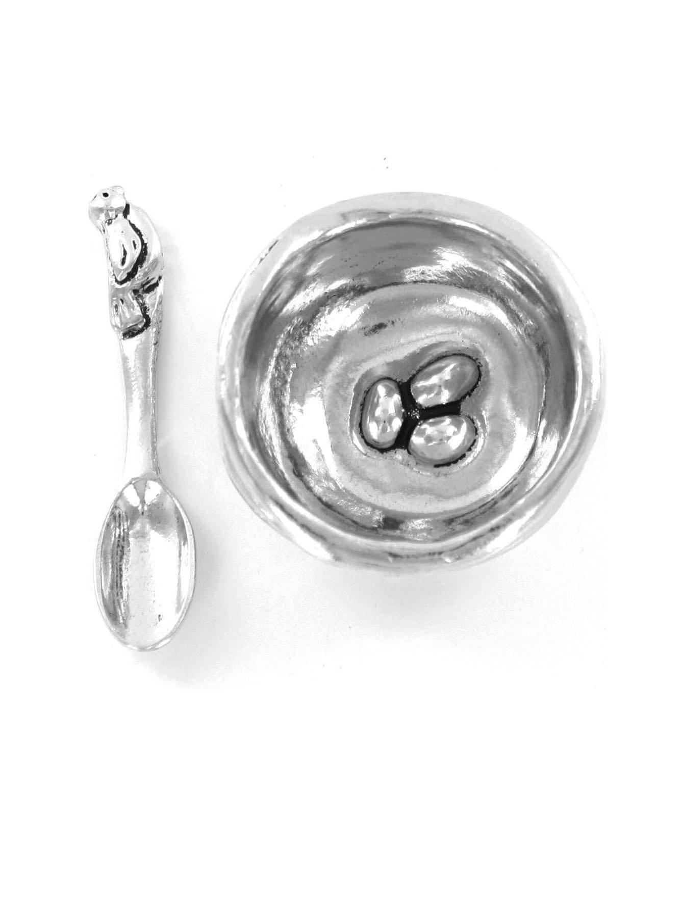 Ємність для солі Amazon з ложечкою 4 см Срібний (x002gowy17)