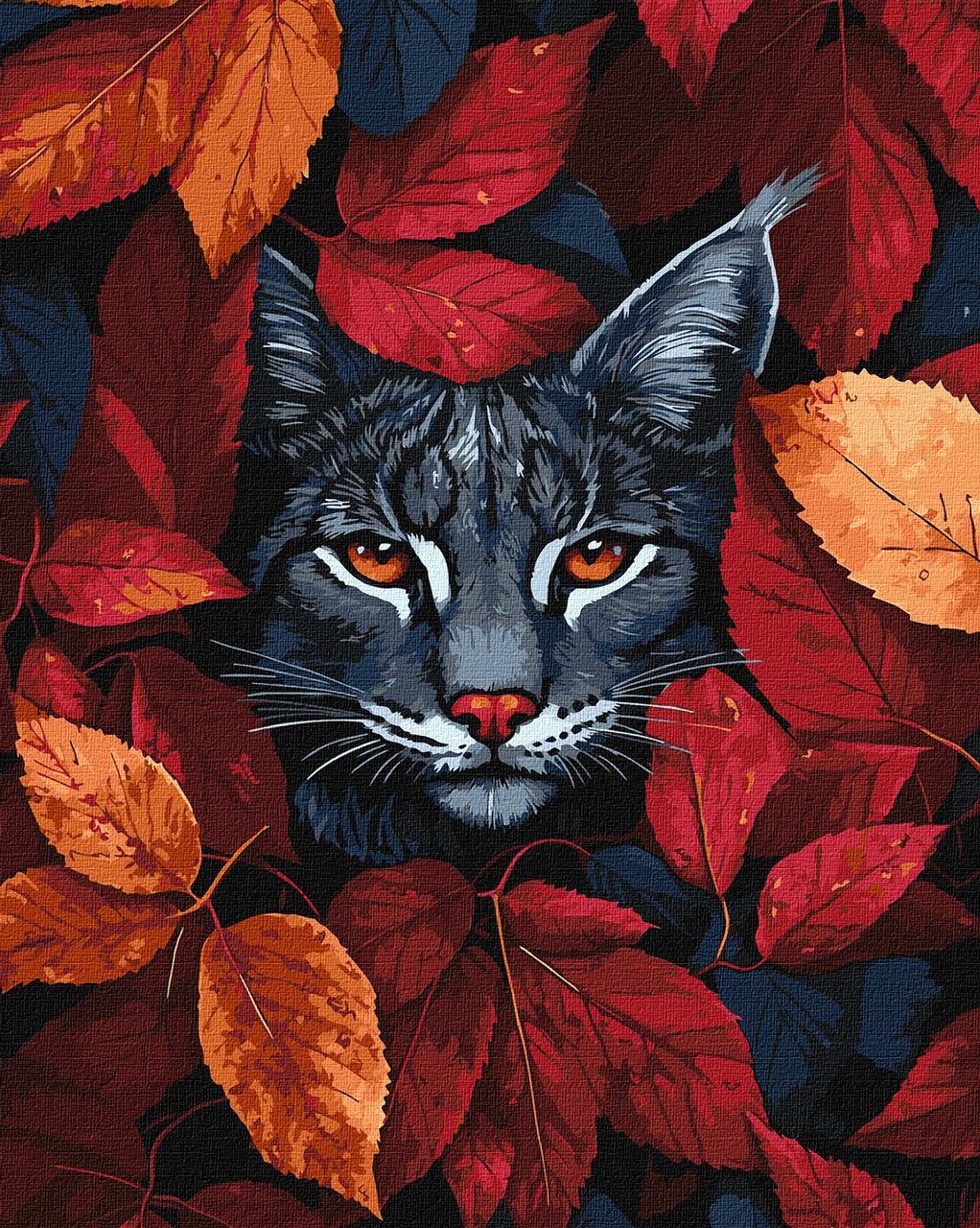 Картина по номерам Ideyka Осенняя рысь 40х50 см (2824290397)