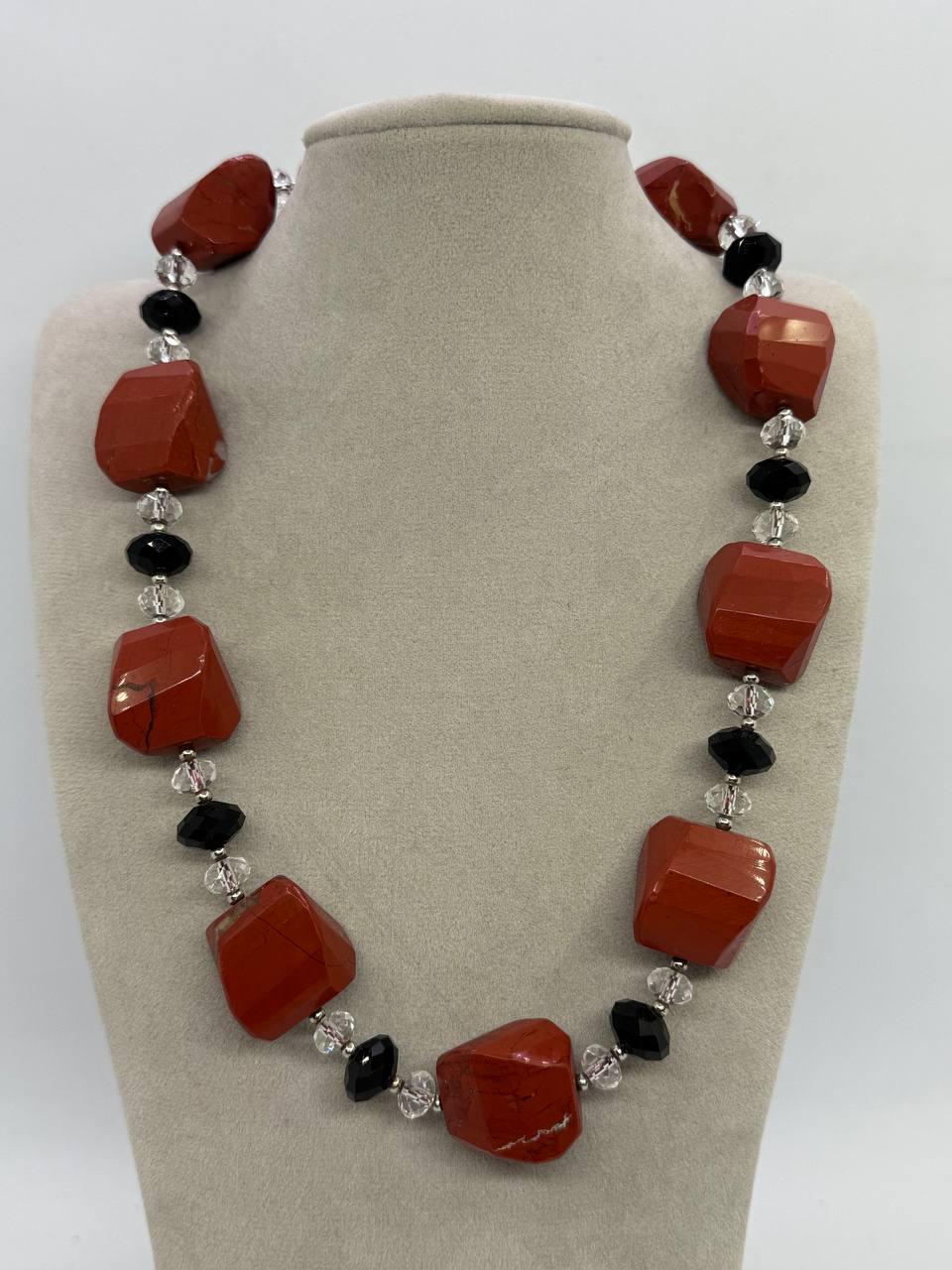 Бусы из красной яшмы 20x25x15 мм 45 см Красный (12988)