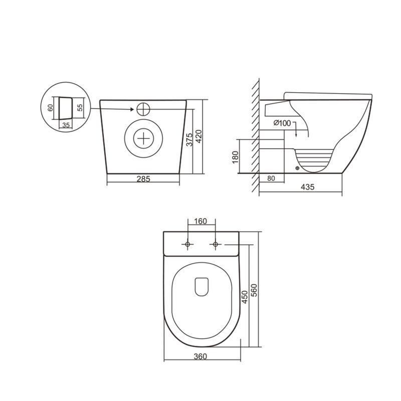 Унитаз напольный Qtap QT13223381AW Robin безбачковый Ultra Quiet безободковый безободковый с сиденьем Soft-close White (SD00052587) - фото 2 Унитаз напольный Qtap QT13223381AW Robin безбачковый Ultra Quiet безободковый безободковый с сиденьем Soft-close White (SD00052587) - фото 2