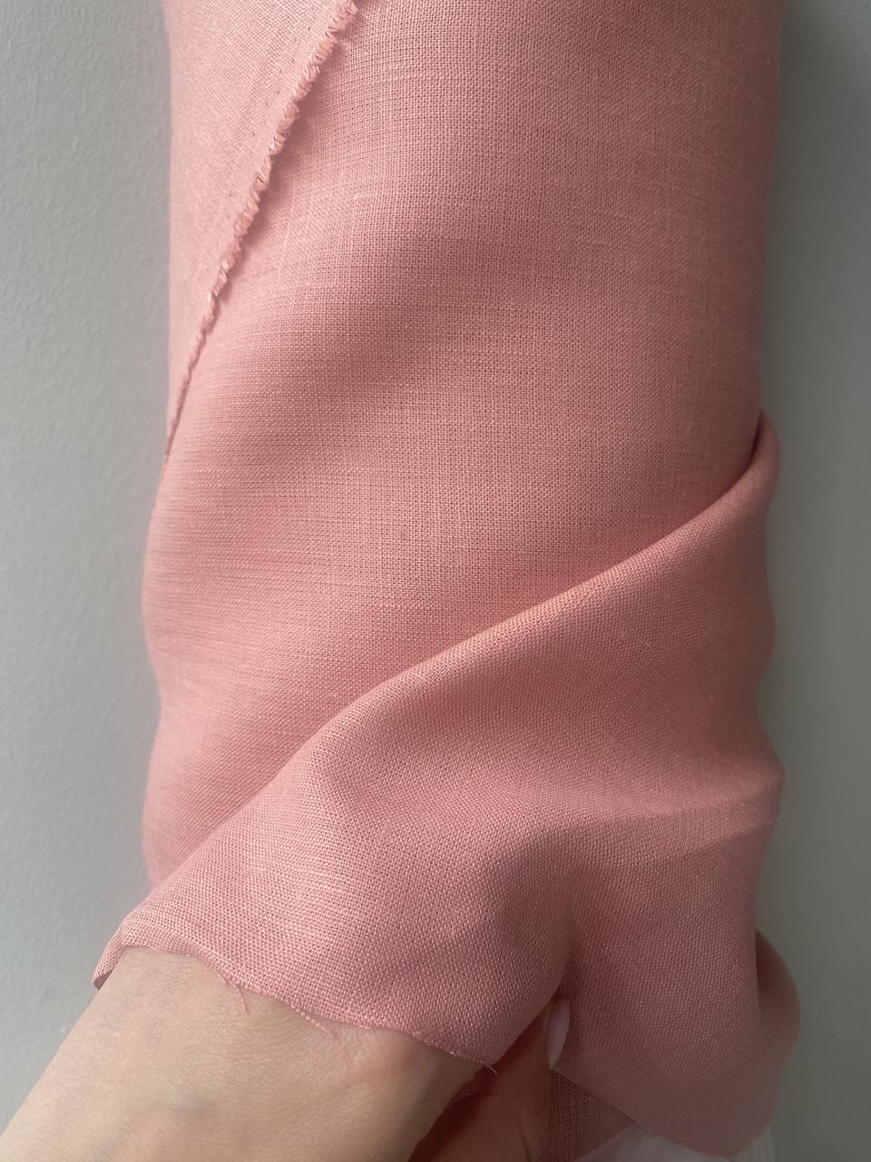 Ткань костюмная смягченная LINEN PLUS 100% лен 150 см 366 Персиково-розовый - фото 2 Ткань костюмная смягченная LINEN PLUS 100% лен 150 см 366 Персиково-розовый - фото 2