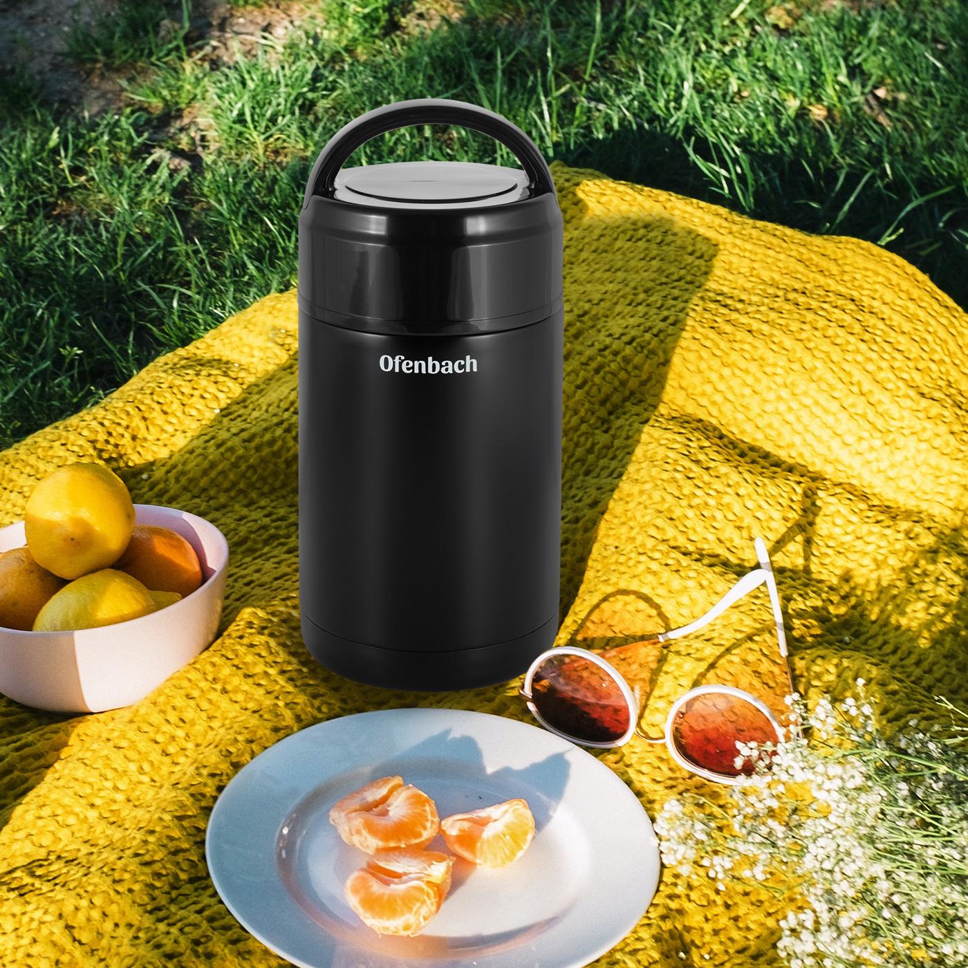 Термос харчовий для їжі з ручкою Ofenbach KM-101303 з нержавіючої сталі 1000 мл Чорний (150-84-101303) - фото 17 Термос харчовий для їжі з ручкою Ofenbach KM-101303 з нержавіючої сталі 1000 мл Чорний (150-84-101303) - фото 17