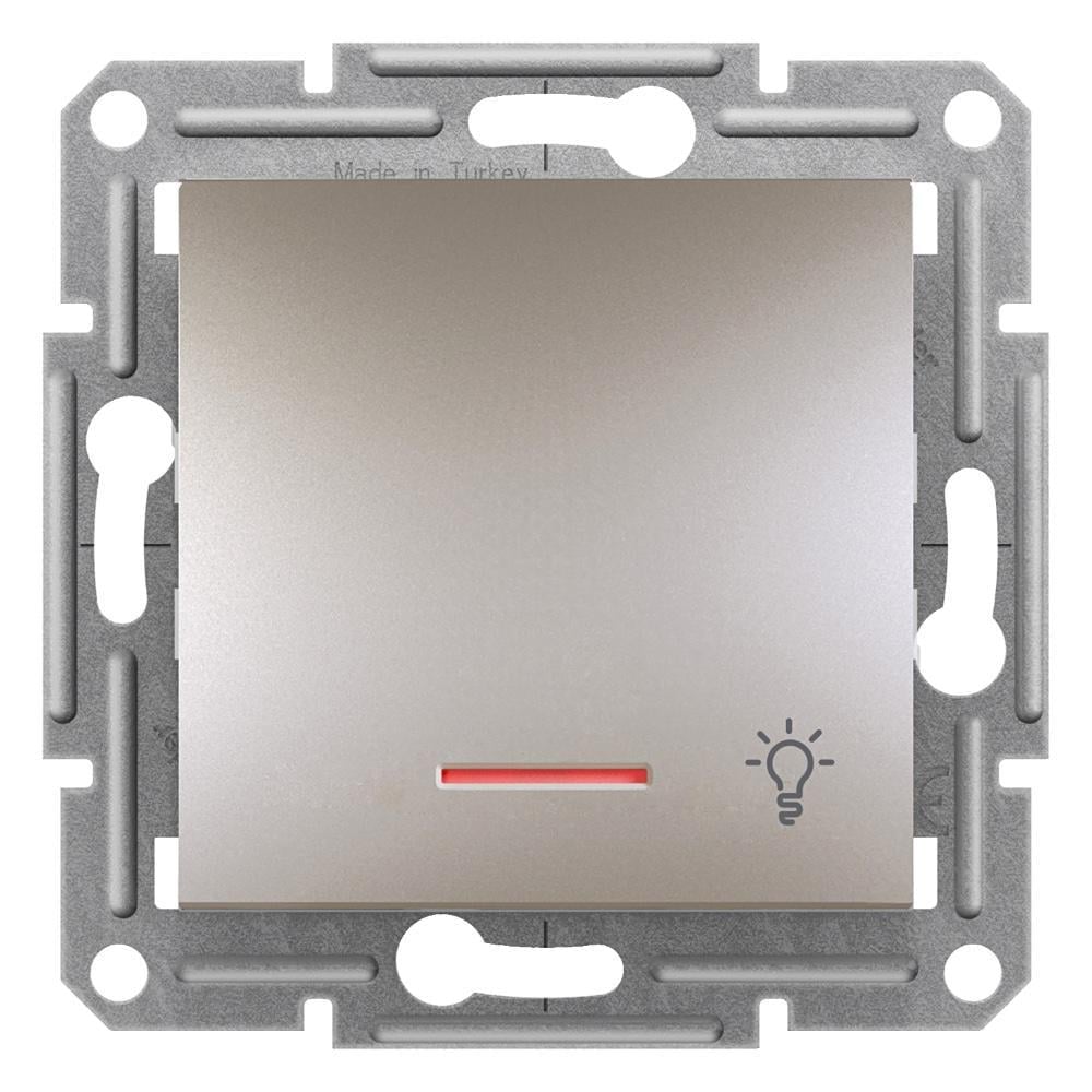 Выключатель кнопочный Schneider Electric с подсветкой Бронзовый (EPH1800169) Выключатель кнопочный Schneider Electric с подсветкой Бронзовый (EPH1800169)