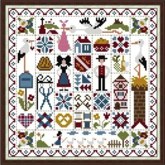 Набор для вышивания по нанесённой на канву схеме Mending and sewing AIDA 14CT printed 28х28 см Набор для вышивания по нанесённой на канву схеме Mending and sewing AIDA 14CT printed 28х28 см