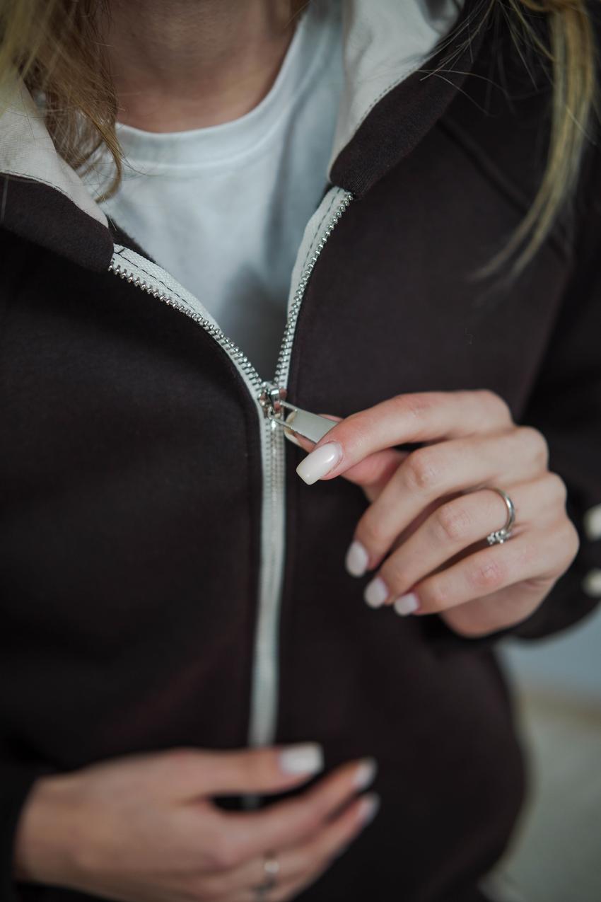 Костюм женский М208.4 на замке с начесом 3XL Коричневый (1028-1-65) - фото 4