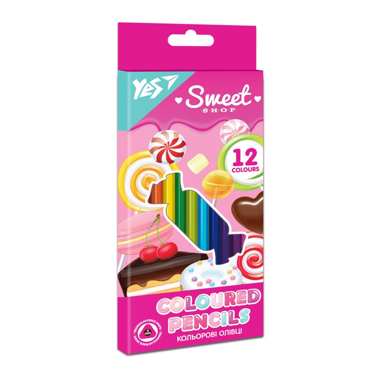 Олівці кольорові YES Sweet Cream 12 кольорів (MTT-163083)