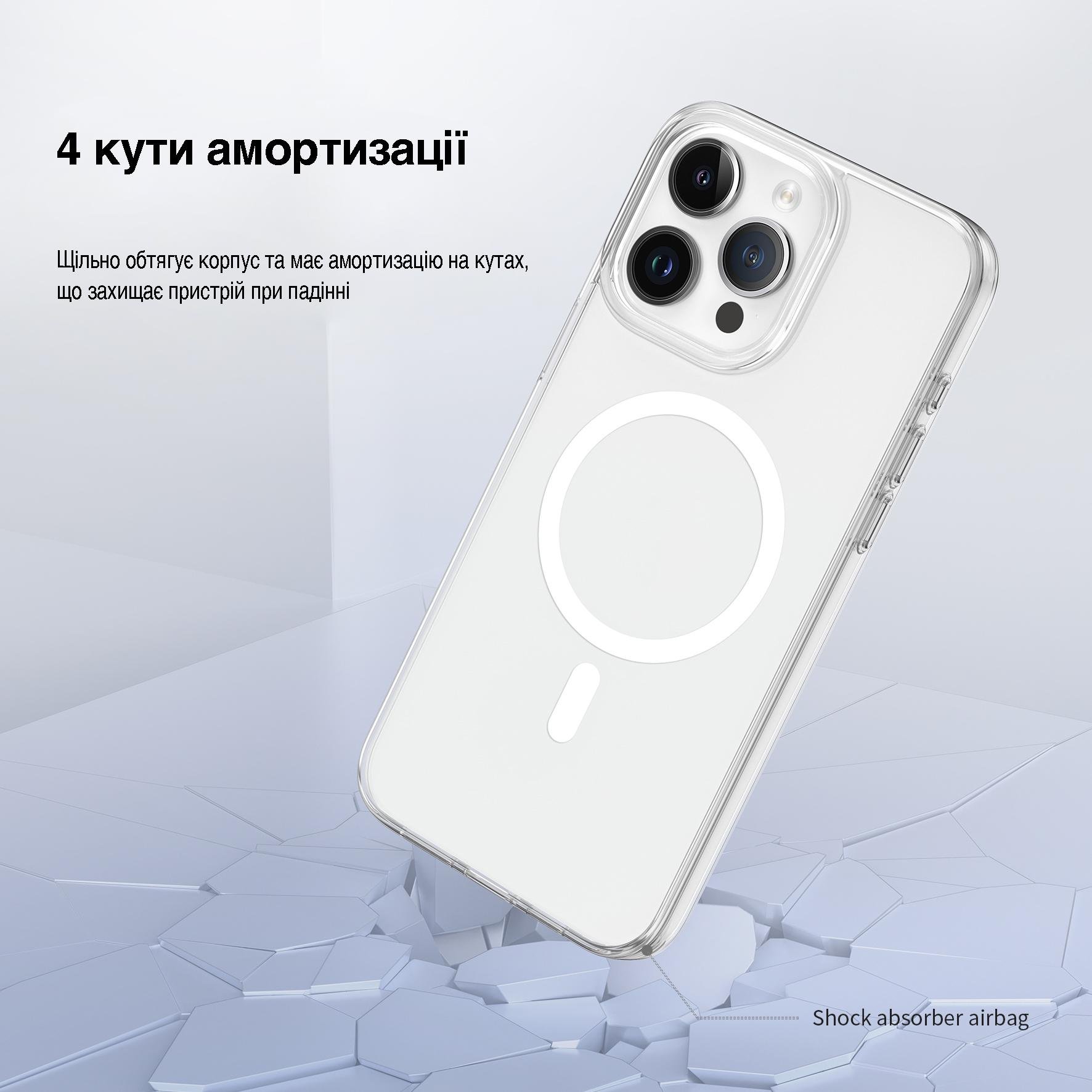 Чехол для iPhone 15 Pro Max с магнитом MagSafe VOKAMO Прозрачный - фото 7