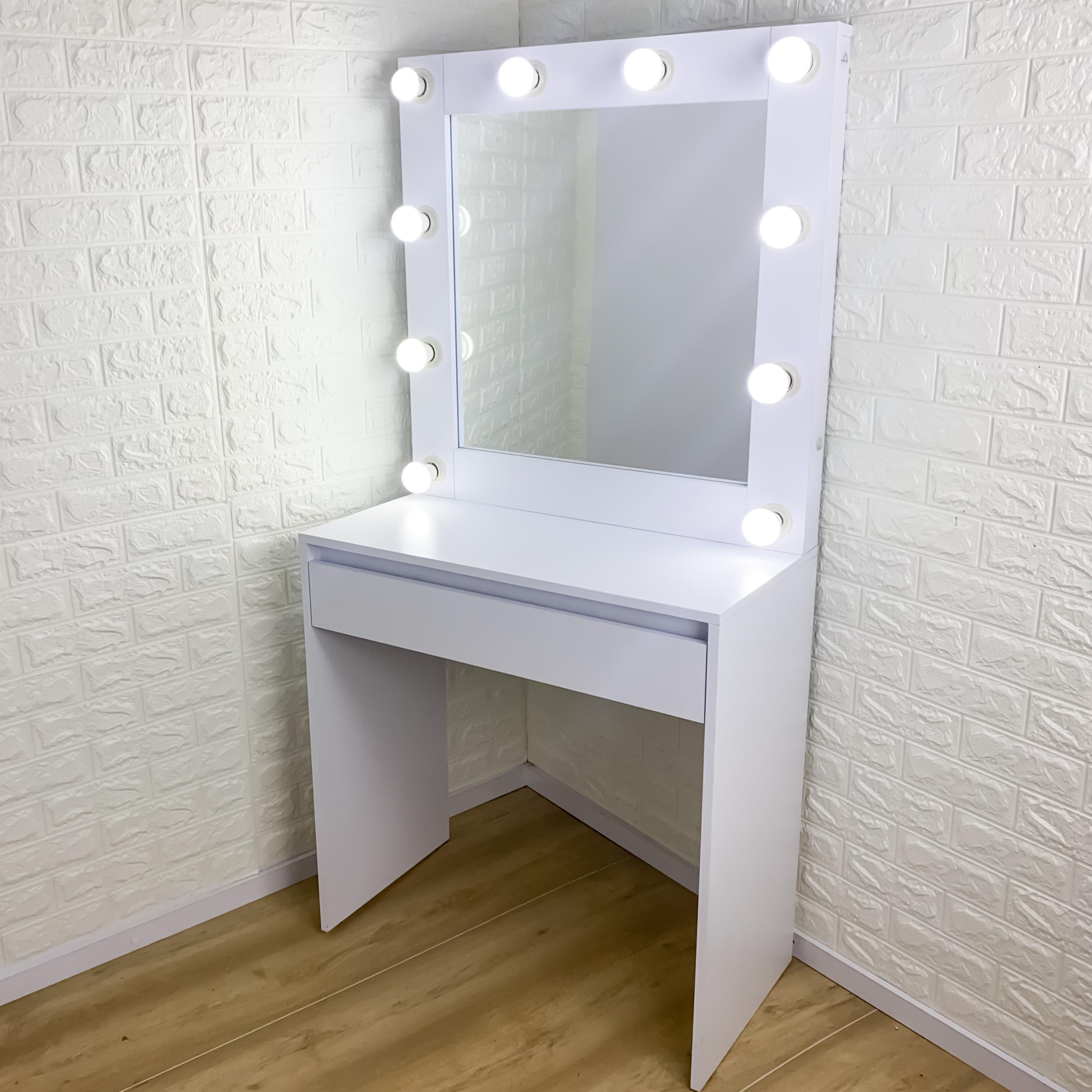 Туалетный столик с подсветкой ST1P 160х80х40 см Белый