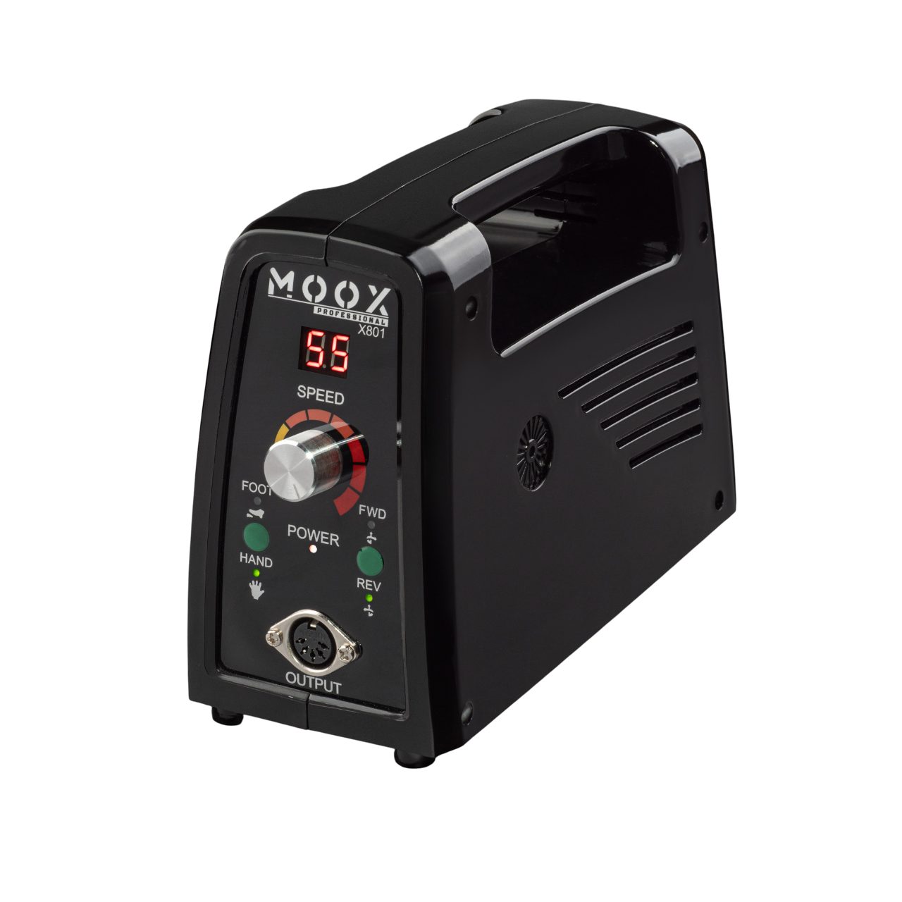 Фрезер профессиональный Мокс X801 80 Вт 55000 об/мин для маникюра и педикюра Черный