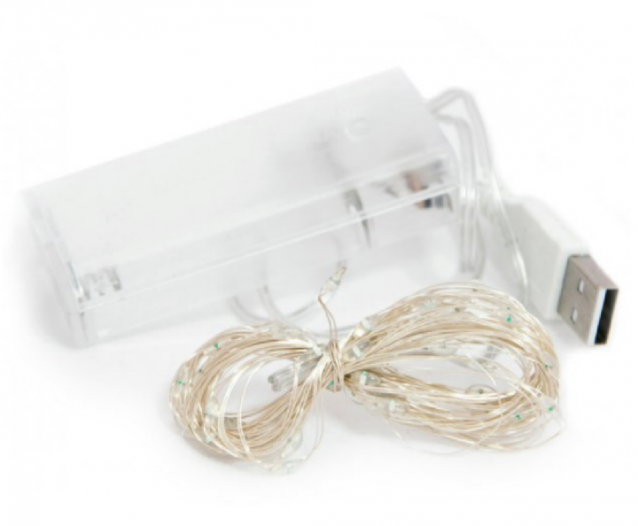 Гирлянда проволока Роса USB LED на батарейках 10 м Мультицвет - фото 2