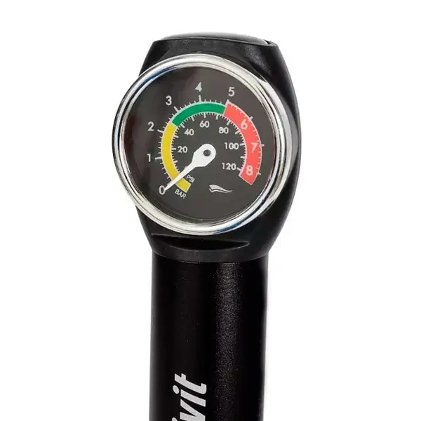 Насос ручний Міні з манометром алюмінієвий Чорний (VR-10600) - фото 2