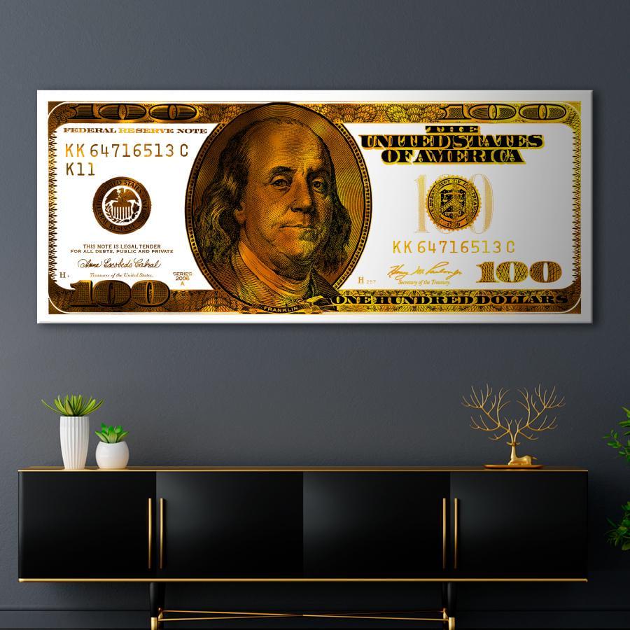 Картина на холсте 100$ Франклин 80x35 см (dol6_L)