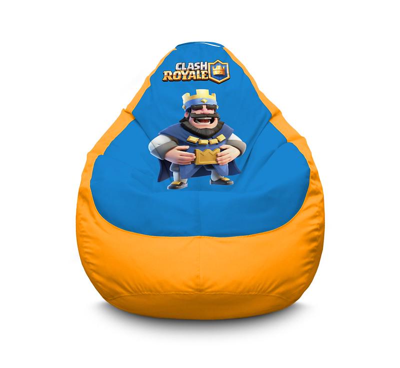Кресло мешок iPuff Clash Royale Happy king Оксфорд XL 80x110 см Желтый