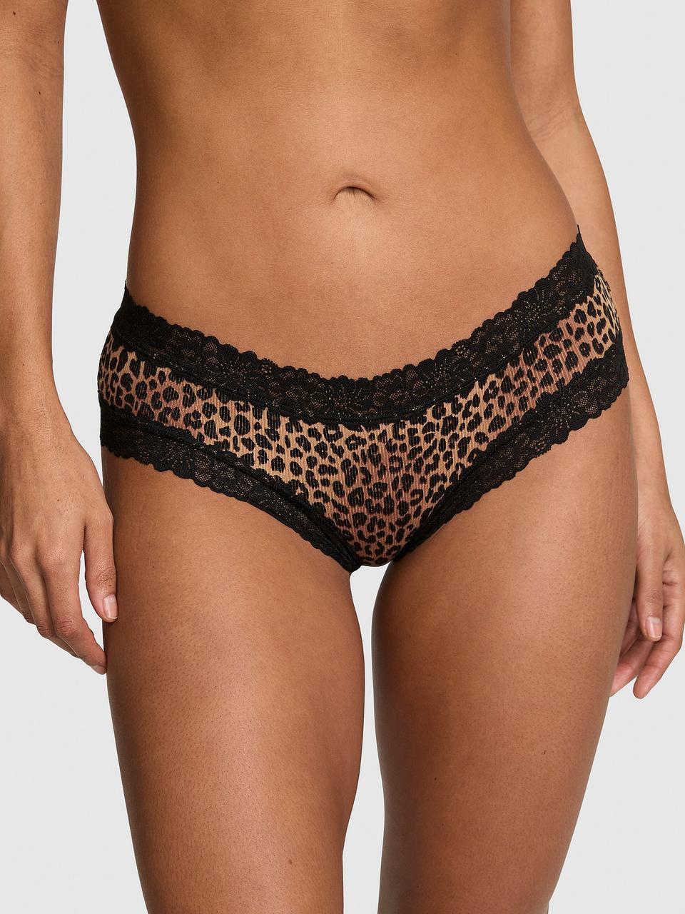 Трусики женские Victoria's Secret Wink Lace-Trim Cheeky XS Коричневый (2869265054)