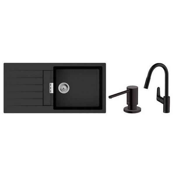 Мойка кухонная Hansgrohe 43358600 гранитная прямоугольная 1000x500 мм Черный (25970157)