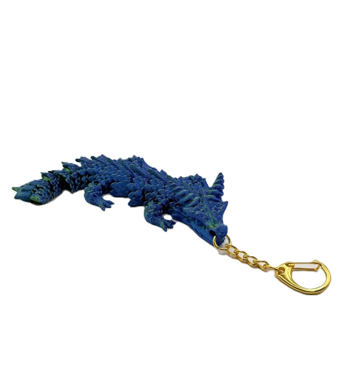 Брелок Дракон 13 см Синьо-зелений